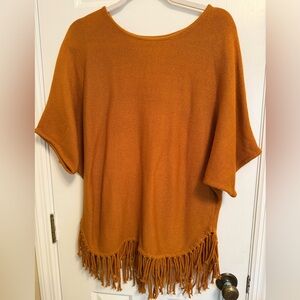 NY Collections Fringed Sweater